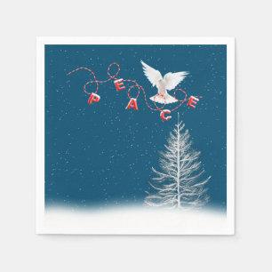 White Dove with Peace-kerstversiering Servet