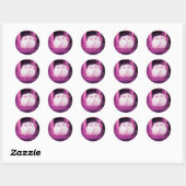 WHITE DOVEERT IN HET VENSTER roze violet paars Ronde Sticker (Vel)