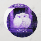 WHITE DOVES BIJ DE MONOGRAM VAN HET VENSTER KAART (Voorkant / Achterkant)