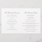 White doves blue ribbon gray Wedding Programme (Achterkant)