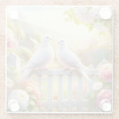White Doves Cottage Garden Glazen Onderzetter (Achterkant)