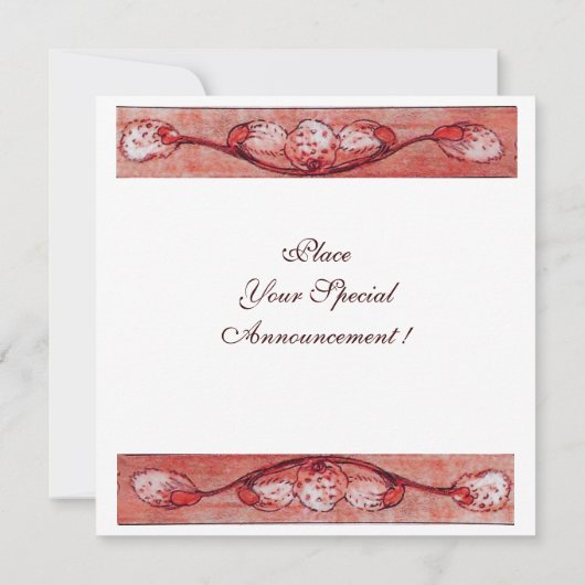 WHITE DOVES IN HET VENSTER, zwart-wit rood Kaart (Achterkant)