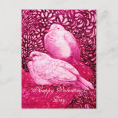 WHITE DOVES IN PINK FUCHSIA FEESTDAGENKAART (Voorkant)