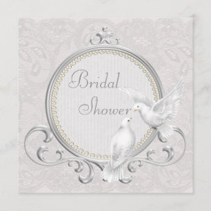 White Doves & Paisley Lace Vrijgezellenfeest Kaart