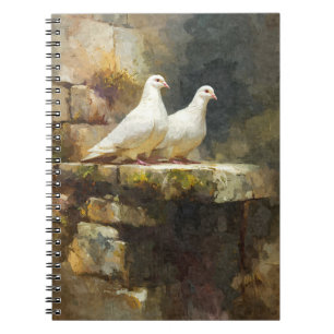 White Doves Stone Wall Notitieboek