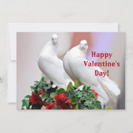 White Doves Valentijnsdag Flat Card Bedankkaart