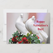White Doves Valentijnsdag Flat Card Bedankkaart (Voorkant)