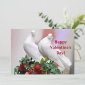 White Doves Valentijnsdag Flat Card Bedankkaart (Staand voorkant)