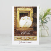 WHITE DOVET OP DE WINDOW-monogram champagne Kaart (Staand voorkant)