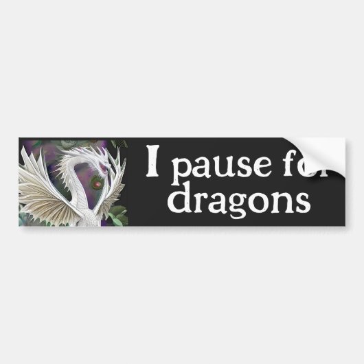 White Dragon Bumpersticker (Voorkant)