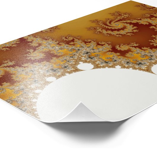 White Dragon - Fractal Art Foto Afdruk (Hoek)