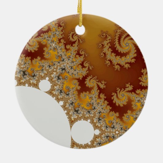 White Dragon - Fractal Art Keramisch Ornament (Achterkant)