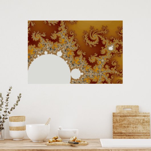 White Dragon - Fractal Art Poster (Keuken)