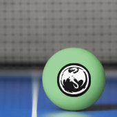 White Dragon green glow 1 star ping pong ball (Net)