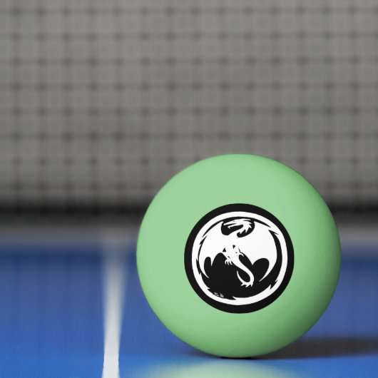 White Dragon green glow 1 star ping pong ball (Net)