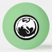 White Dragon green glow 1 star ping pong ball (Voorkant)