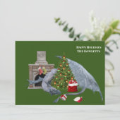 White Dragon kerstboom Feestdagenkaart (Staand voorkant)