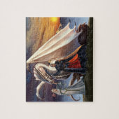 White Dragon, Knight in Armor en Elf Lady Fantasy Legpuzzel (Verticaal)