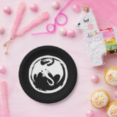 White dragon paper borden papieren bordje (Feest)