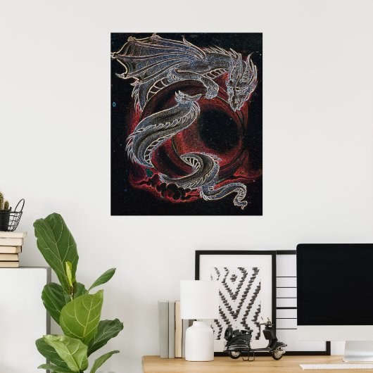 White Dragon Red Moon Poster (Thuiskantoor)