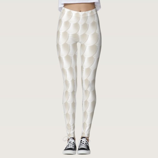 White Dragon Scale Cosplay Leggings (Voorkant)