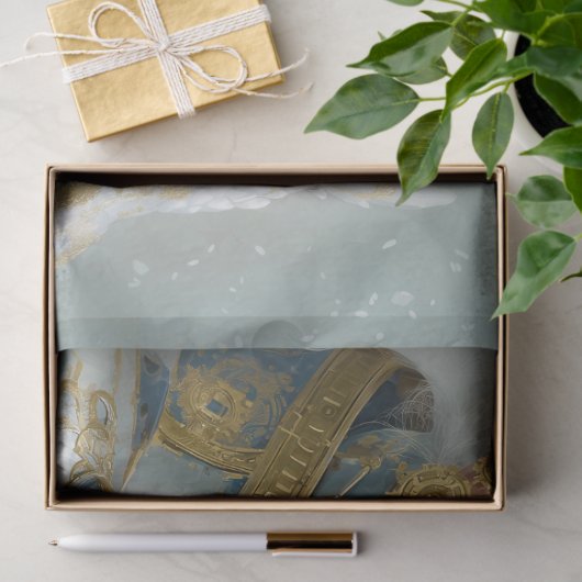 White Dragon Steampunk Fantasy Art Decoupage Tissuepapier (Geschenk)