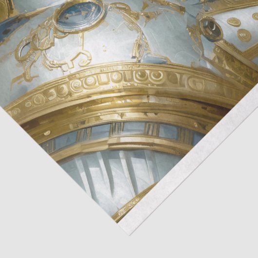 White Dragon Steampunk Fantasy Art Decoupage Tissuepapier (Detail)