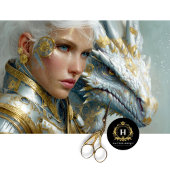 White Dragon Steampunk Fantasy Art Decoupage Tissuepapier