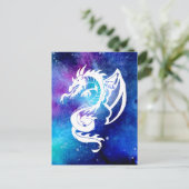 White Dragon Tattoo in Space Briefkaart (Staand voorkant)