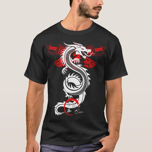 White Dragon Wing Chun Kung Fu T-Shirt (Voorkant)