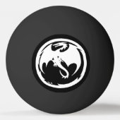 White Dragon zwarte 1 ster pingpongbal (Voorkant)