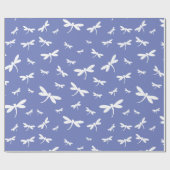 White Dragonflies Pattern —  BG Color Cadeaupapier (Vlak)