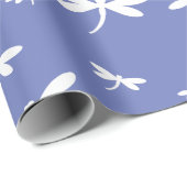 White Dragonflies Pattern —  BG Color Cadeaupapier (Rol Hoek)