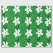 White Drawn Floral Pattern Flower Art Pattern Aest Cadeaupapier (Vlak)
