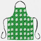 White Drawn Floral Pattern Flower Art Pattern Aest Schort (Voorkant)