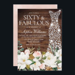 White dress Blush White Rustic 60th Birthday Kaart<br><div class="desc">White dress Blush White Rustic 60th Birthday Party Invitation Bekijk collectie in Niche en nestwinkel Veel bedankt</div>