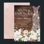 White dress Blush White Rustic 60th Birthday Kaart<br><div class="desc">White dress Blush White Rustic 60th Birthday Party Invitation Bekijk collectie in Niche en nestwinkel Veel bedankt</div>