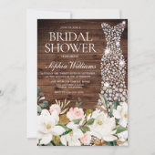 White Dress Blush White Rustic Vrijgezellenfeest Kaart (Voorkant)