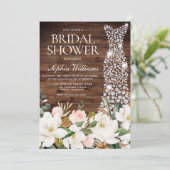 White Dress Blush White Rustic Vrijgezellenfeest Kaart (Staand voorkant)