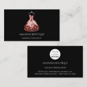 White Dress Logo Mode Weddenschap Red Black Visitekaartje (Voorkant / Achterkant)