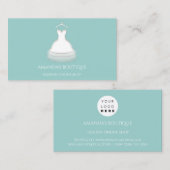 White Dress Logo Mode Wedding Event Aqua Visitekaartje (Voorkant / Achterkant)