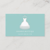White Dress Logo Mode Wedding Event Aqua Visitekaartje (Voorkant)