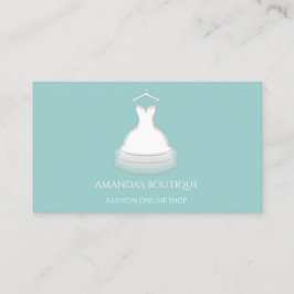 White Dress Logo Mode Wedding Event Aqua Visitekaartje