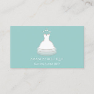 White Dress Logo Mode Wedding Event Aqua Visitekaartje