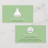 White Dress Logo Mode Wedding Event Mint Green Visitekaartje (Voorkant / Achterkant)
