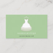 White Dress Logo Mode Wedding Event Mint Green Visitekaartje (Voorkant)