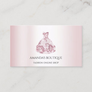 White Dress Logo Mode Wedding Event Roos Lace  Visitekaartje