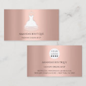White Dress Logo Mode Wedding Event Roos Lux Visitekaartje (Voorkant / Achterkant)
