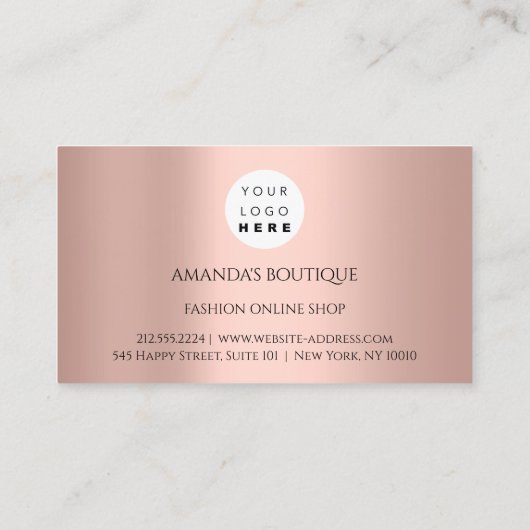 White Dress Logo Mode Wedding Event Roos Lux Visitekaartje (Achterkant)