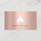 White Dress Logo Mode Wedding Event Roos Lux Visitekaartje (Voorkant)